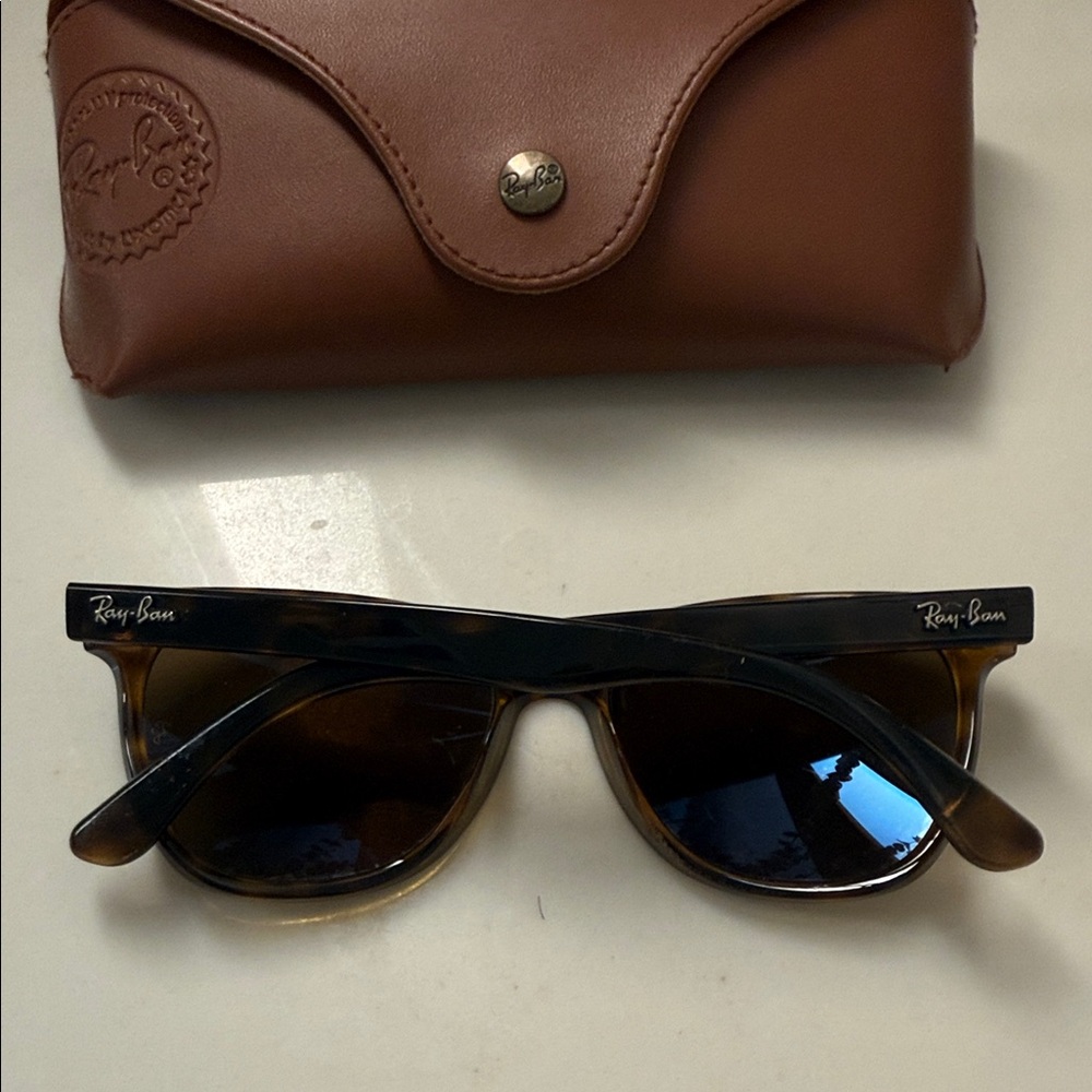 Ray-Ban RB4184 Polarized Unisex New Wayfarer Tortoise Shell Sunglasses - Picture 5 of 8